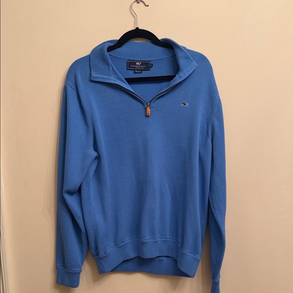 Vineyard Vines Men's Sky Blue Zip-Up Sweater